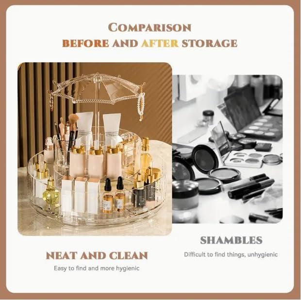 Transparent Rotating Cosmetic Organizer(2-Layer)