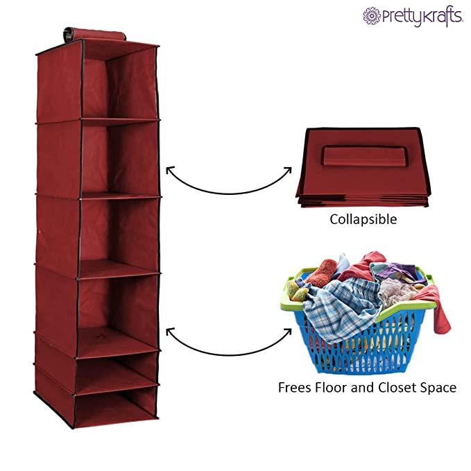 6 Shelves Foldable Hanging Wardrobe