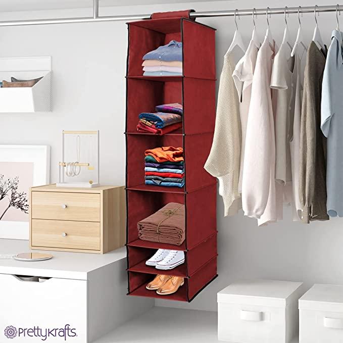 6 Shelves Foldable Hanging Wardrobe